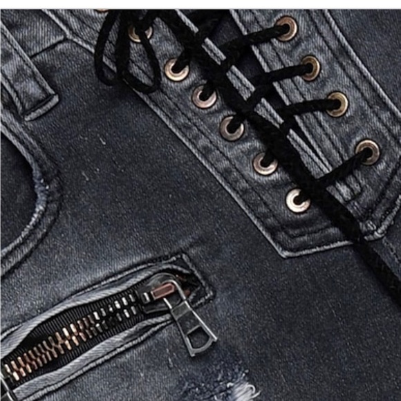 BEN TAVERNITI UNRAVEL PROJECT Black Distressed Skinny Jeans SIze 4 (US) - Picture 6 of 12